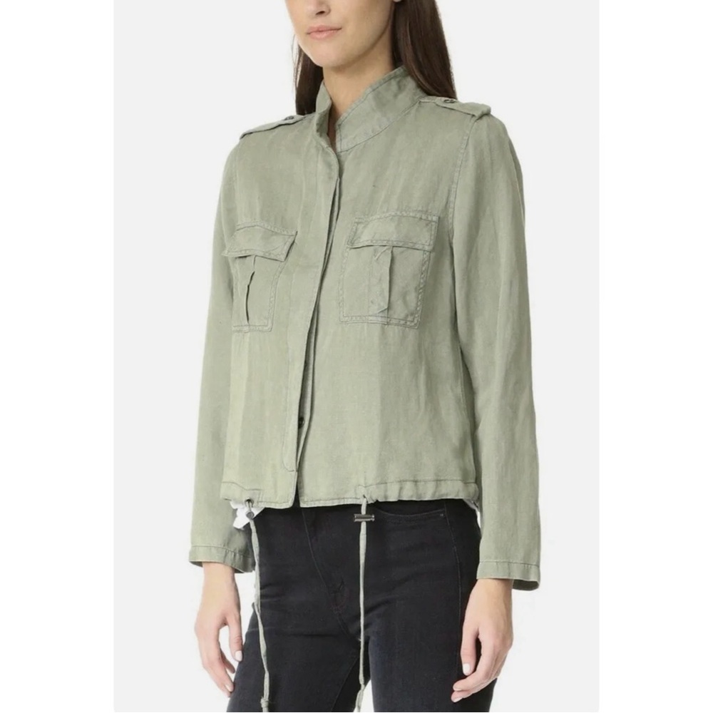 NWT Rails Maverick Sage Green Tencel Linen Utility Military Jacket Size Medium